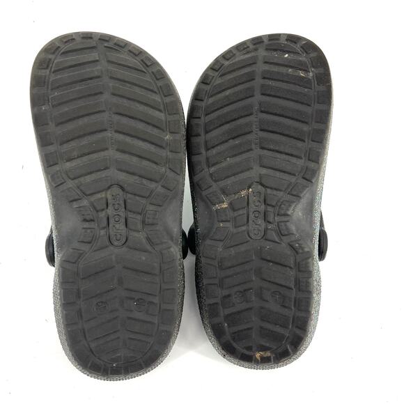 Crocs Classic Green Glitter Clog Fleece Lined Women's 6 - Picture 8 of 9